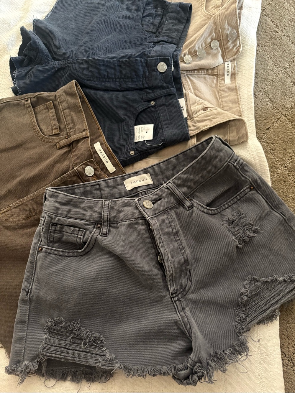 PacSun Gray Distressed Denim Cutoff Shorts